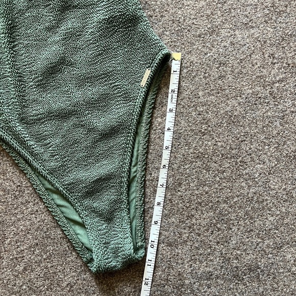 Free Society One Shoulder Green High Cut One Piece Swim Suit Size 2 / XS NWOT - Picture 9 of 14